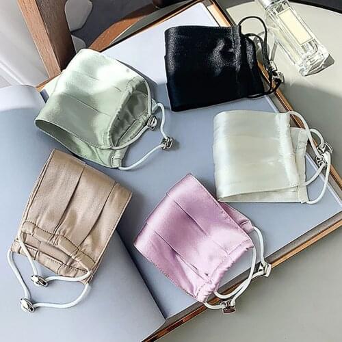 Child Kids Satin Mask For Face Gold Pink Black Face Mask For Children Casual Summer Reusable Mask Party Decoration