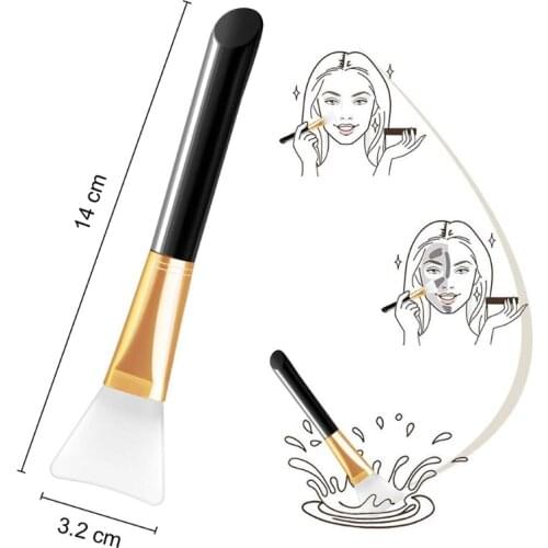 E7CF 2pcs Soft Silicone Makeup Facial Mud Mask Brush Cosmetic Foundation Gel Applicator DIY Mixing Tools