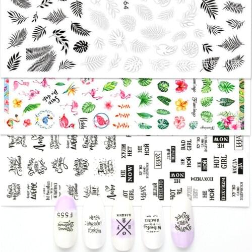 26 Style 3D Foil on Nails Water Stickers for Nails Hollow Manicure Sexy Slider Line Drawing Transfer Sticker Nail Art Decal