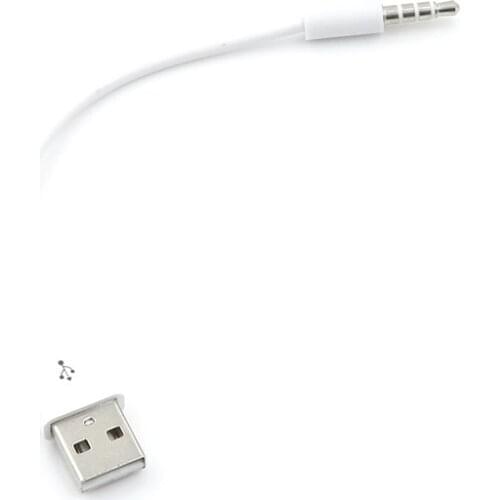 Jack AUX To USB 2.0 Charger Data Sync Audio Adapter Cable For Apple IPod Shuffle 3rd 4th 5th 6th Gen MP3 MP4 Player Cord