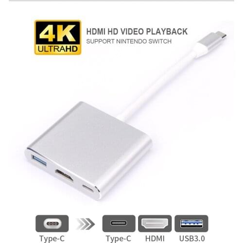 USB-C To HDMI 3 in 1 Cable Converter Type C to HDMI 4K HD USB3.0 Type C PD Charging Converter for Apple Macbook