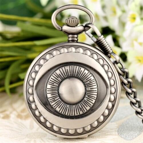 Exquisite Eye Design Full Hunter Mechanical Pocket Watch Skeleton Manual Mechanism Retro Pendant Pocket Clock Gifts Men Women