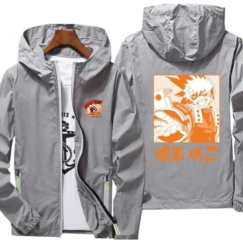Jacket spring autumn fashion print top mens casual my hero academia zipper jacket mens jacket large size
