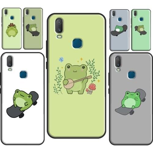 Frog Skateboard Cute Kawaii Cover For Vivo V20 SE Y11 2019 Y1S Y12 Y17 Y30 Y50 Y81 Y91C V11 Y20 i V17 Neo Phone Case