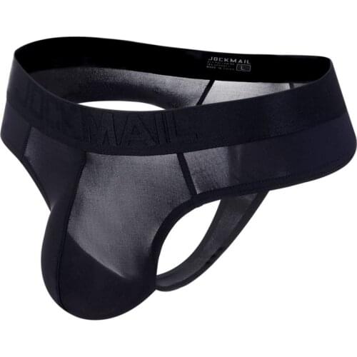 Sissy Ultra-thin Transparent Thong Men G Strings Pouch Jockstrap Ice Silk Tanga Hombre Sexy Gay Underwear Breathable briefs Men