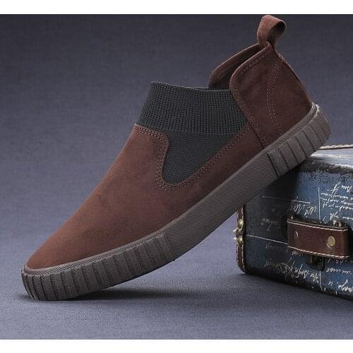 2021New Fashion Low top Mens Vulcanized Shoes Flannel Slip on Loafer Designer Casual Shoes Spring Simple Flats