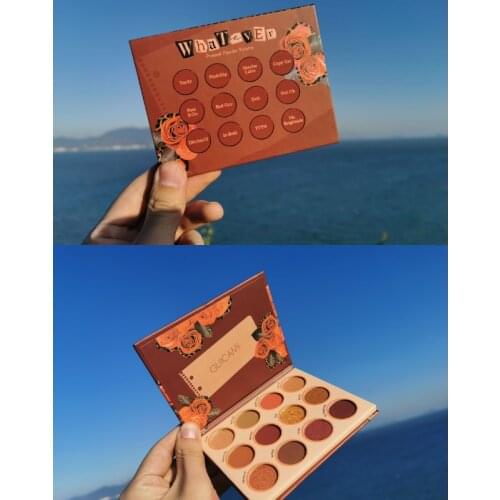 2021 spring and autumn new pearl matte eyeshadow palette daily earth color wine red rose leopard series natural 12 colors