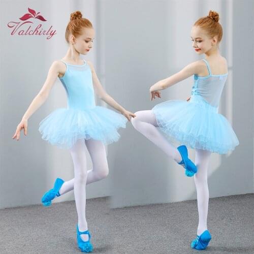 New Ballet Tutu Dress Girls Dance Clothing Kids Training Soft Skirt Costumes Gymnastics Leotards Wear