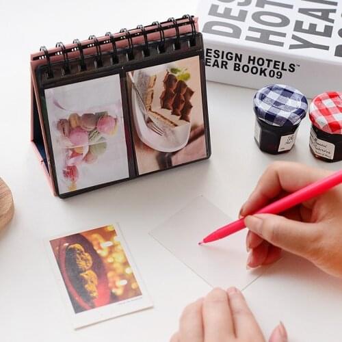 New Arrival 7 Colors Can Chose PVC Leather Loose-leaf Holds 68 Pieces 3 Inch Photos Pictures Mini Desktop Photo Album