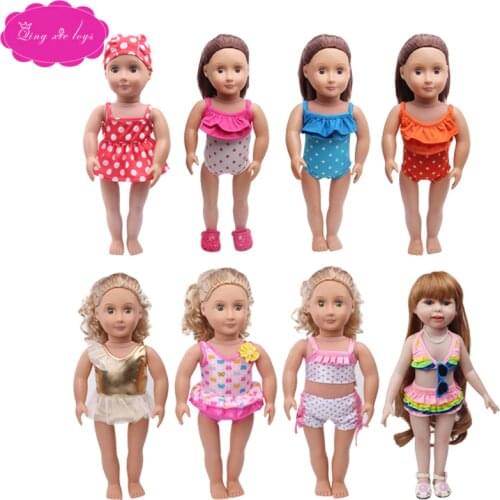 New swimsuit suit 8 different styles fit 18 inch Girl dolls and 43 cm baby dolls clothing accessories c380
