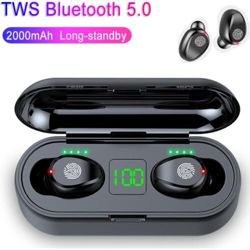 TWS Bluetooth-compatible Earphones 5.0 Stereo Earset Wireless Headset LED Display Earphone with charging box IPX7 Sport Earbuds