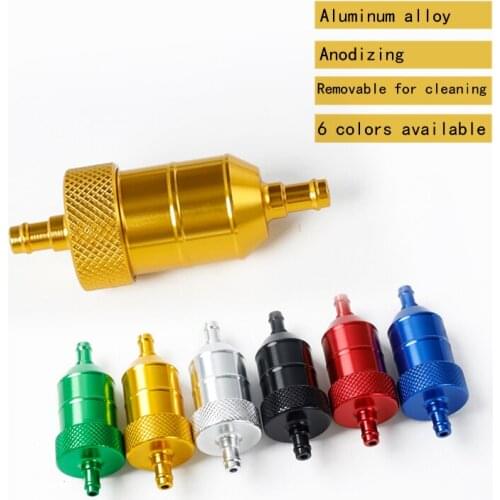 Universal 8mm Petrol Gas Fuel Filter Cleaner Aluminum Alloy Motorcycle Pit Dirt Bike ATV Oil Gas Fuel Gasoline Oil Filter Unive