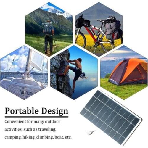 Outdoor Phone Battery Power Bank 8W Flexible Solar Panel with USB Port Camping Charging Battery for Mobilephone