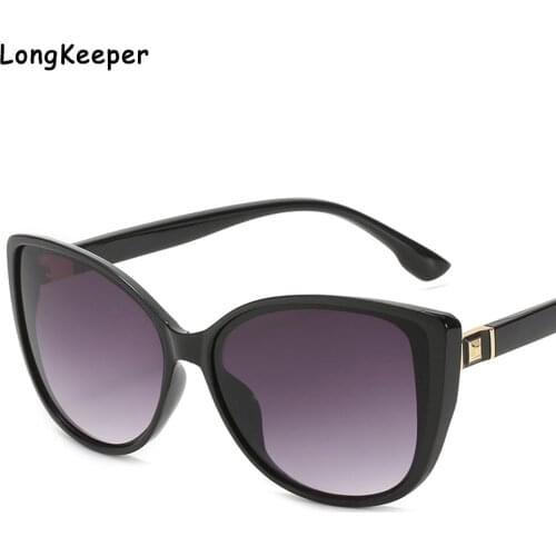 Womens Sunglasses 2021 Ladies Sunglass Gradient Lenses Luxury Brand Glasses Oversized Shade Girls Cat Eye Black Mirror Vintage