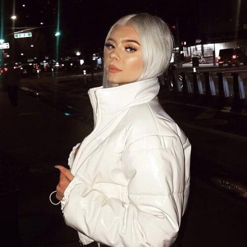 OMSJ 2019 Winter Women New Fashion Zipper Solid Color Round Neck Long Sleeve Casual Loose Drawstring Warm Plus Cashmere Coat