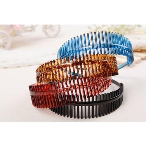 Zigzag Headbands - Strong Grip Plastic Tooth Hair Comb Headband - Sports Football Soccer Headband Zigzag Comb - 3color