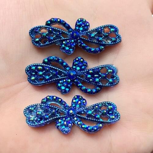 10PCS 17*42mm AB Bow flatback Resin Rhinestones Crystal clothing crafts Accessories 15W19