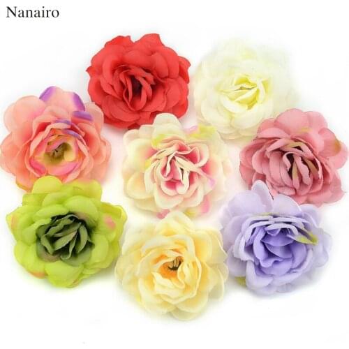 10Pcs 7cm Artificial Silk Rose Flowers Head Wall Heads For Home Wedding Decoration DIY Accessories Craft Fake Flower