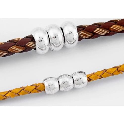 20PCS Smooth Round Spacers Beads Alloy Silver Color Fit 2.5mm 3.5mm European Charm Bracelets DIY Jewelry Making Wholesale