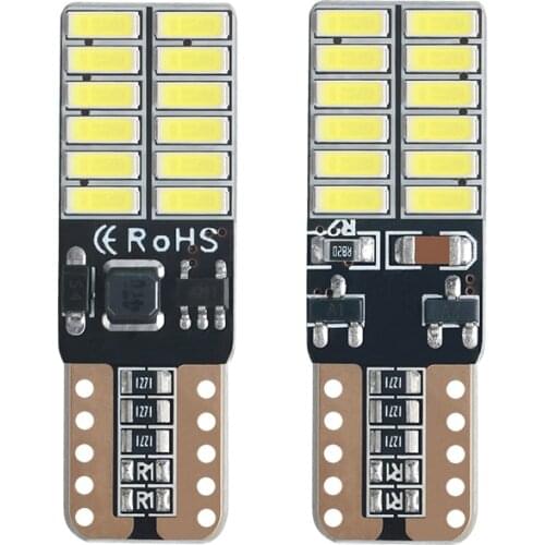 2X T10 W5W 4014 24SMD Canbus Car LED Interior Lights Bulb No Error Auto Width Lamps 6000K Super Bright Clearance Bulbs 12V White