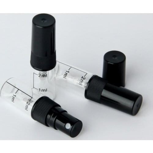 5pcs /2ml Portable Mini Scaled Glass Spray Bottle Lady Perfume Bottle Safe Cosmetic Container Refillable Makeup Tool Accessory