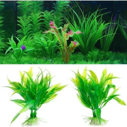 Fish Tank Aquarium Decor Green Artificial Plastic Water Grass Plant Ornament