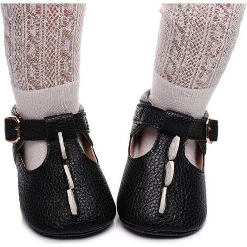 Bobora Baby Girl Slip On Shoes PU Leather First Walkers With Red Black Pink White Soft Soled Non-slip