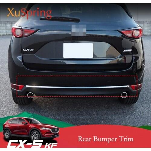 For Mazda CX-5 CX5 2017 2018 2019 2020 KF Car Rear Door Bottom Chrome Trim Tail Bumper Strips Stickers Cover styling accessories