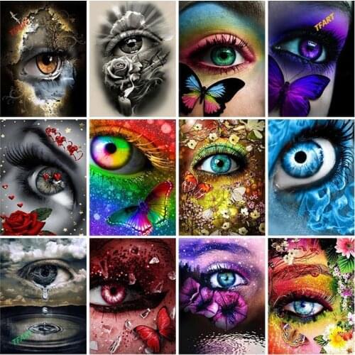 Eye DIY 5D Diamond Painting Full Round Resin Mosaic Rhinestone Cartoon Diamond Embroidery Cross Stitch Kits Home Decor Gift