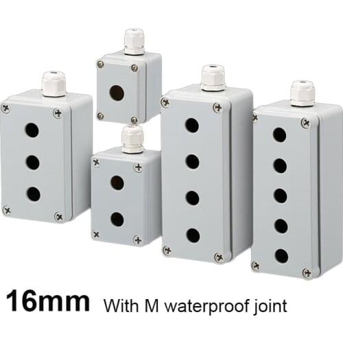 16mm button switch box waterproof control box outdoor rainproof water 1hole 2hole 3hole 4hole 5hole plastic electrical power box
