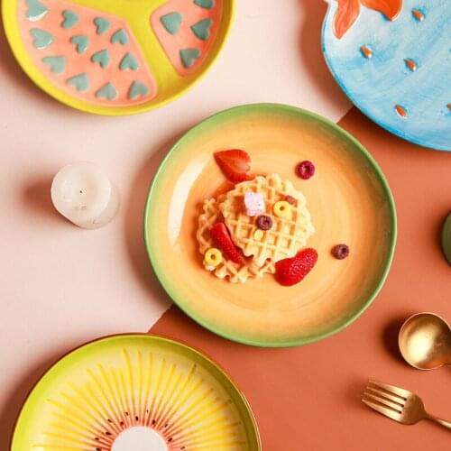 Creative fruit ceramic salad lovely family snack serving plate breakfast tray dinner plates