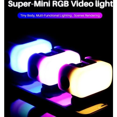 ULANZI VL15 Mini RGB Led Video Light 8 Colors Portable Fill Light with Softbox Diffuser 2W 750mAh Battery Type C Vlog Light