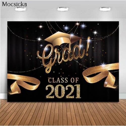 Mocsicka Graduation Theme Background Bachelor HatGift Ribbon Decoration Style Child Portrait Photo Background Photography Banner