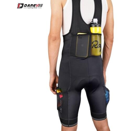 DAREVIE Cycling Bib Shorts Men With 4 Pockets 3D Padded Cycling Shorts 5CM Leg Band Pro Cycling Bib Shorts Men Race 6 Hours Ride
