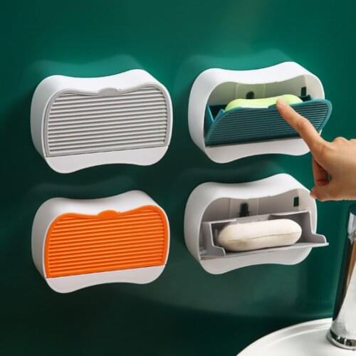 Soap Dish Paste Wall Mounted Soap Box Toilet Storage Soap Holder Rack Punch-free Detachable Storage Disk Bathroom Accessories