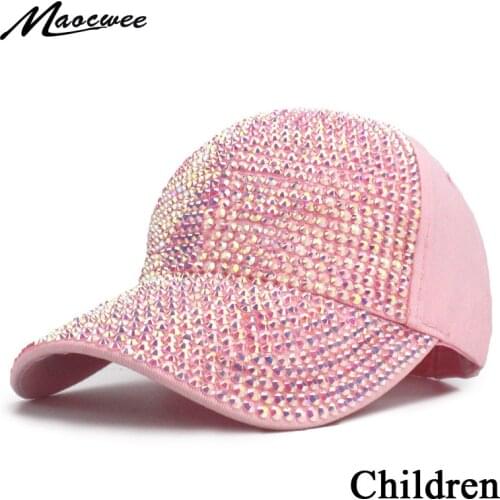 New rhinestone diamond baseball cap hip hop hat children 3-8 years old boy girl summer outdoor baby visor