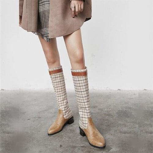 New Winter Knee High boots women with thick boots long was thin woman Мартин сапоги high simple Female boots black Plus size 45