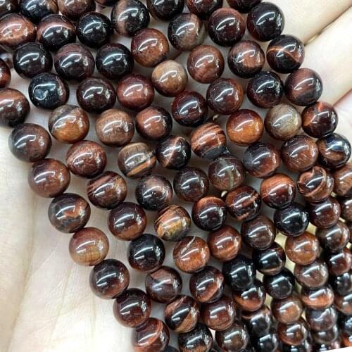 Wholesale Natural Red Tiger Eye Stone Loose Spacer Beads For Jewelry Making DIY Handmade Bracelets Necklace 4/6/8/10/12mm