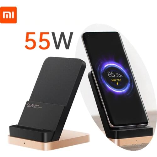 Original Xiaomi Stand Wireless Charger 55W Ver Quiet Wind Cooling 6-Layer Safe For Mi 10 Ultra(50W) 9 Pro (30W) Qi EPP-10W 5W