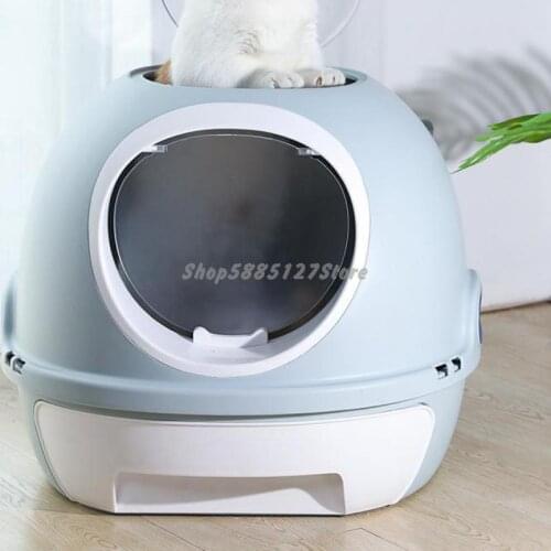 Cat Litter Pan Deodorization Fully Enclosed Cat Toilet Large Litter Pan Cat Poop Splash Proof Bedpan Super Large Cat Litter Pan