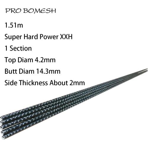 Pro Bomesh 2 Blanks 1.51m XXH 1 Section Xrays Wrapping Carbon Trolling Rod Blank DIY Fishing Rod Blank Repair