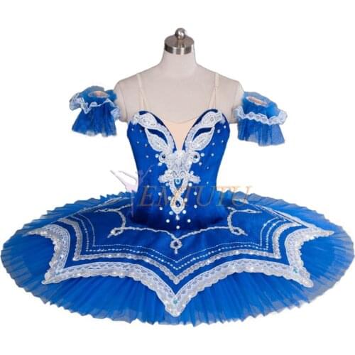 Adult Professional Ballet Tutus Blue Silver Blue Bird pancake platter performance recital concert Ballet Tutu Costume for Women