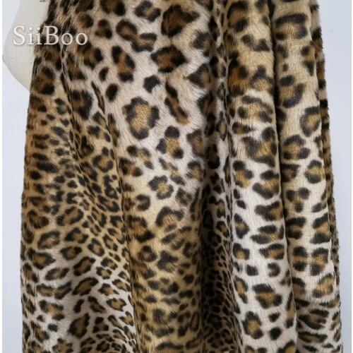 Luxury brown leopard 1.5cm faux mink fur fabric for coat baby photography props tissu DIY accessories free shipping SP5302