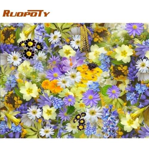 RUOPOTY Painting By Numbers For Adults Children 40x50cm Framed Butterfly Flower Picture By Number Handmade Home Decor Photos