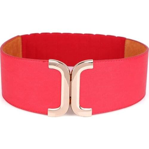 Wide Womens Buckle Womens Waistbands Elastic Wide Belt Gold Buckle Cummerbund Female Strap Dress Decoration Gifts