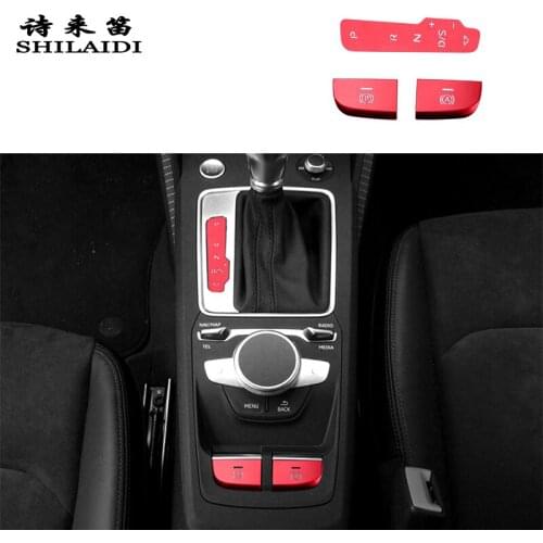 Car Styling Central Gear Handbrake A P Buttons Decorative panel Covers Stickers Trim For Audi Q2 Q2L Interior Auto Accessories