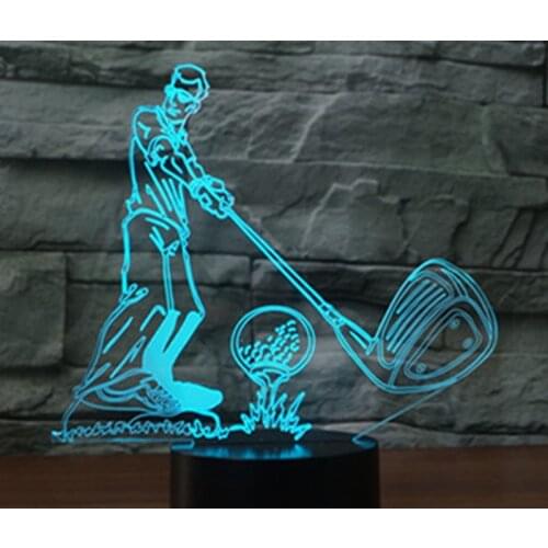 3D LED Night Light Play Golf Come with 7 Colors Light for Home Decoration Lamp Amazing Visualization Optical Illusion Awesome