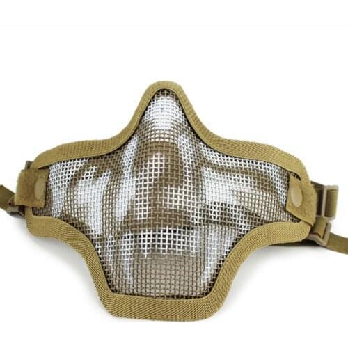 Military Airsoft Face Mask Breathable Low-carbon Steel Mesh Protective Shooting Paintball Mask Army Tactical Half Face Mask