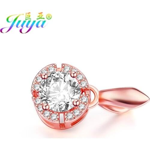Juya DIY Earrings Necklace Jewelry Findings Handmade Charms Bails Pinch Clips Connectors For Jade Agate Crystal Jewelry Making