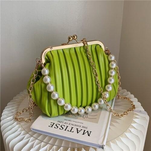 Women 2021 Fashion Pearl Shell Bag Designer Crossbody Handbag Luxury Brand Shoulder Messenger Bag Wallet Evening Bags Sac brand